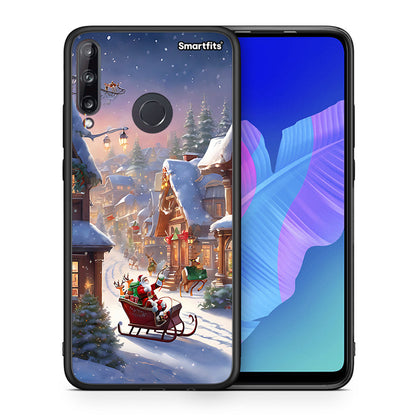 Θήκη Huawei P40 Lite E Christmas Snow από τη Smartfits με σχέδιο στο πίσω μέρος και μαύρο περίβλημα | Huawei P40 Lite E Christmas Snow case with colorful back and black bezels