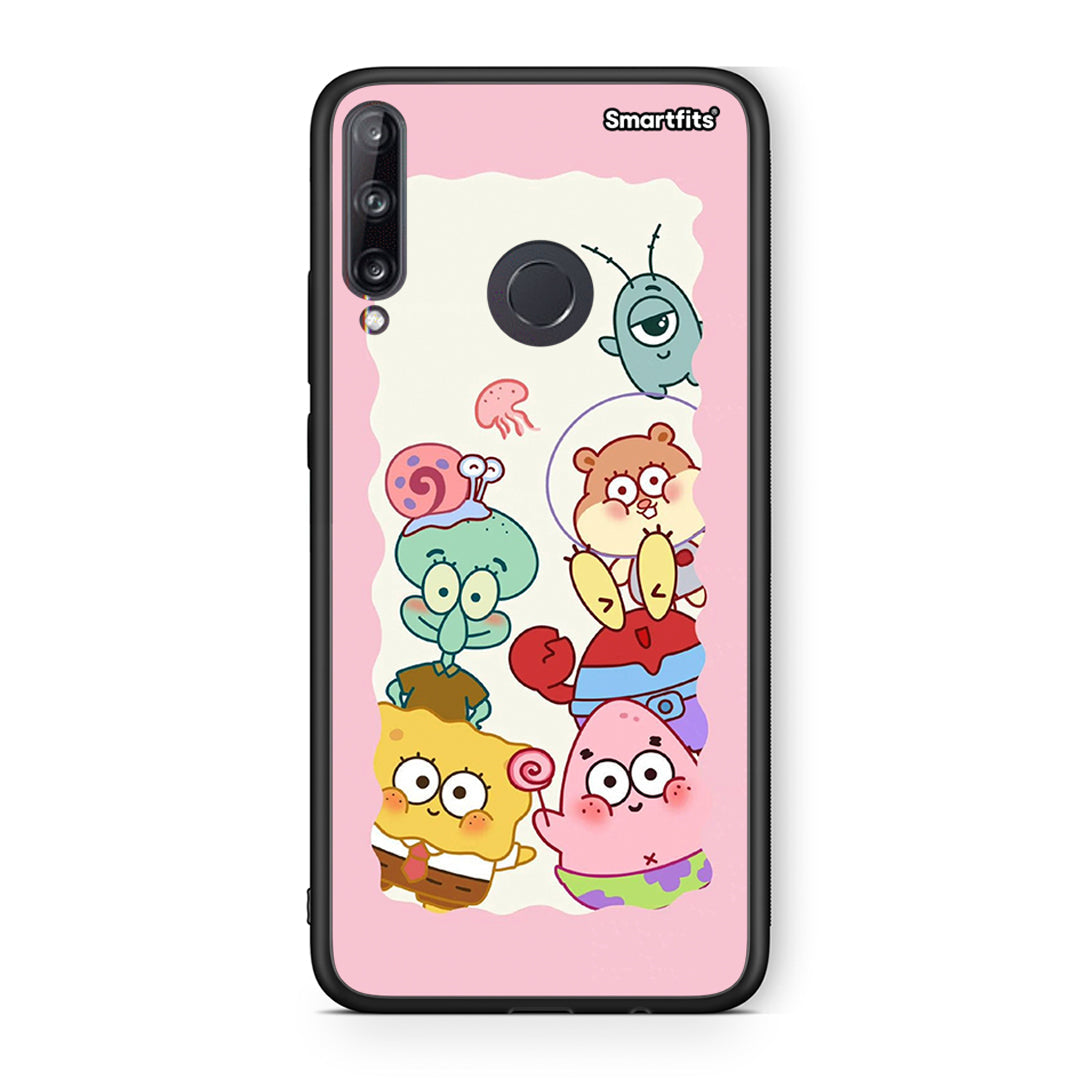 Huawei P40 Lite E Cute Companion θήκη από τη Smartfits με σχέδιο στο πίσω μέρος και μαύρο περίβλημα | Smartphone case with colorful back and black bezels by Smartfits