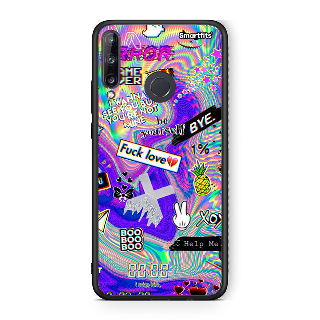 Huawei P40 Lite E Game Over θήκη από τη Smartfits με σχέδιο στο πίσω μέρος και μαύρο περίβλημα | Smartphone case with colorful back and black bezels by Smartfits