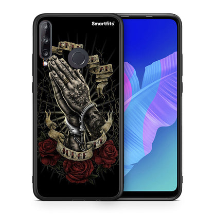 Θήκη Huawei P40 Lite E Judge By God από τη Smartfits με σχέδιο στο πίσω μέρος και μαύρο περίβλημα | Huawei P40 Lite E Judge By God case with colorful back and black bezels