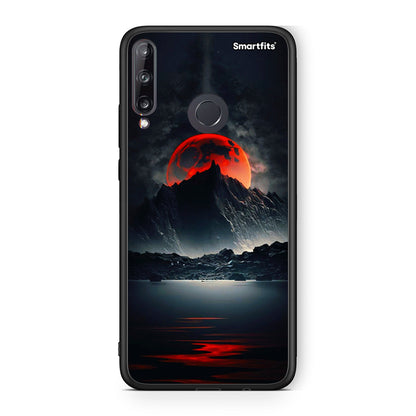 Huawei P40 Lite E Red Full Moon θήκη από τη Smartfits με σχέδιο στο πίσω μέρος και μαύρο περίβλημα | Smartphone case with colorful back and black bezels by Smartfits