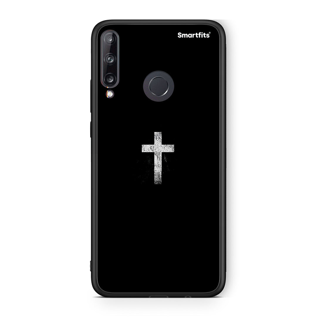 Huawei P40 Lite E White Cross θήκη από τη Smartfits με σχέδιο στο πίσω μέρος και μαύρο περίβλημα | Smartphone case with colorful back and black bezels by Smartfits