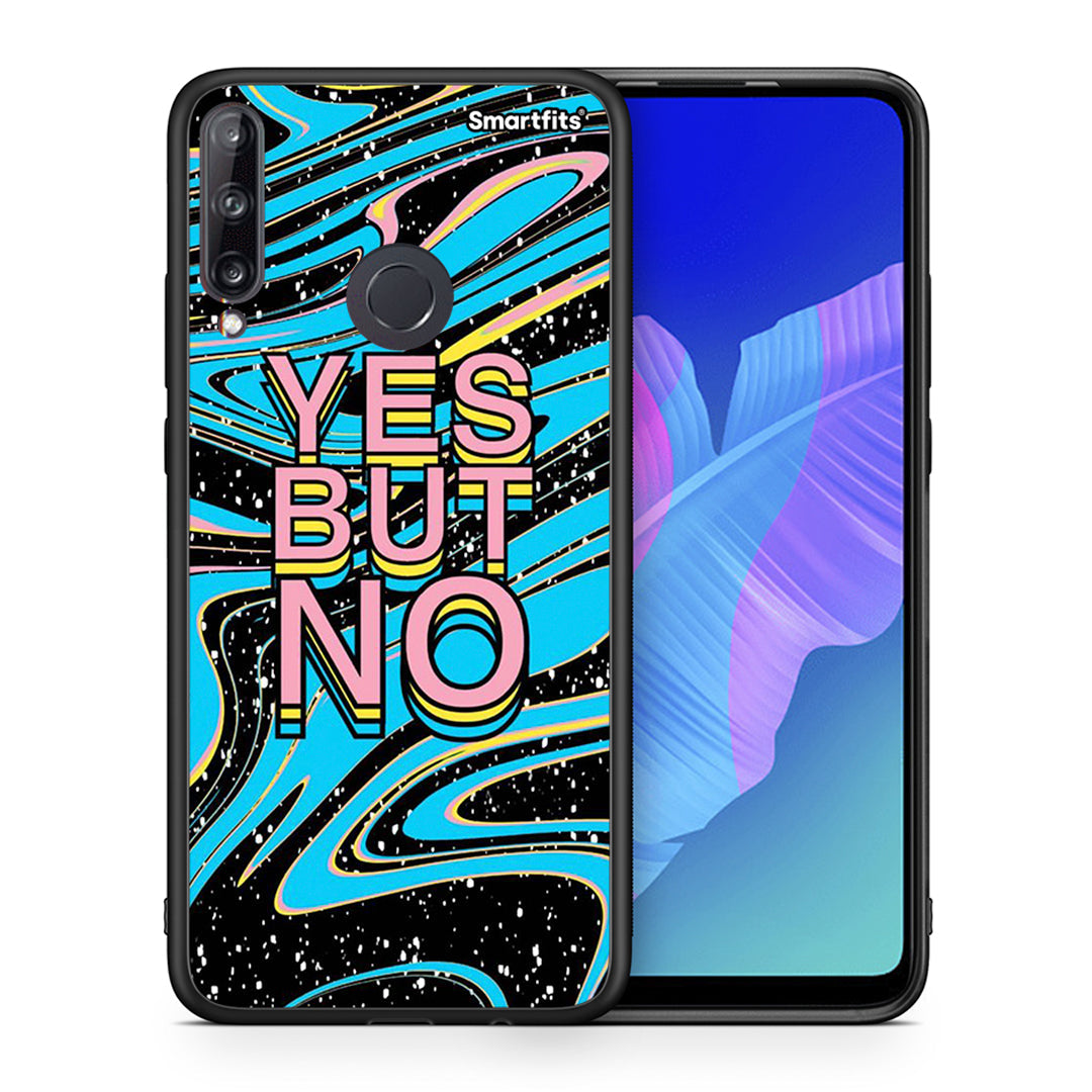 Θήκη Huawei P40 Lite E Yes But No από τη Smartfits με σχέδιο στο πίσω μέρος και μαύρο περίβλημα | Huawei P40 Lite E Yes But No case with colorful back and black bezels