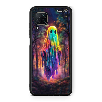 Huawei P40 Lite Halloween Ghost θήκη από τη Smartfits με σχέδιο στο πίσω μέρος και μαύρο περίβλημα | Smartphone case with colorful back and black bezels by Smartfits