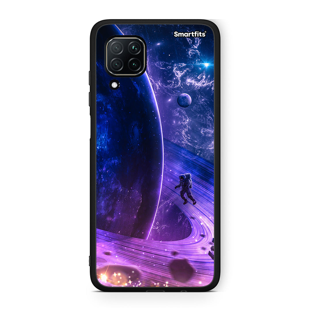 Huawei P40 Lite Lost Astronaut θήκη από τη Smartfits με σχέδιο στο πίσω μέρος και μαύρο περίβλημα | Smartphone case with colorful back and black bezels by Smartfits