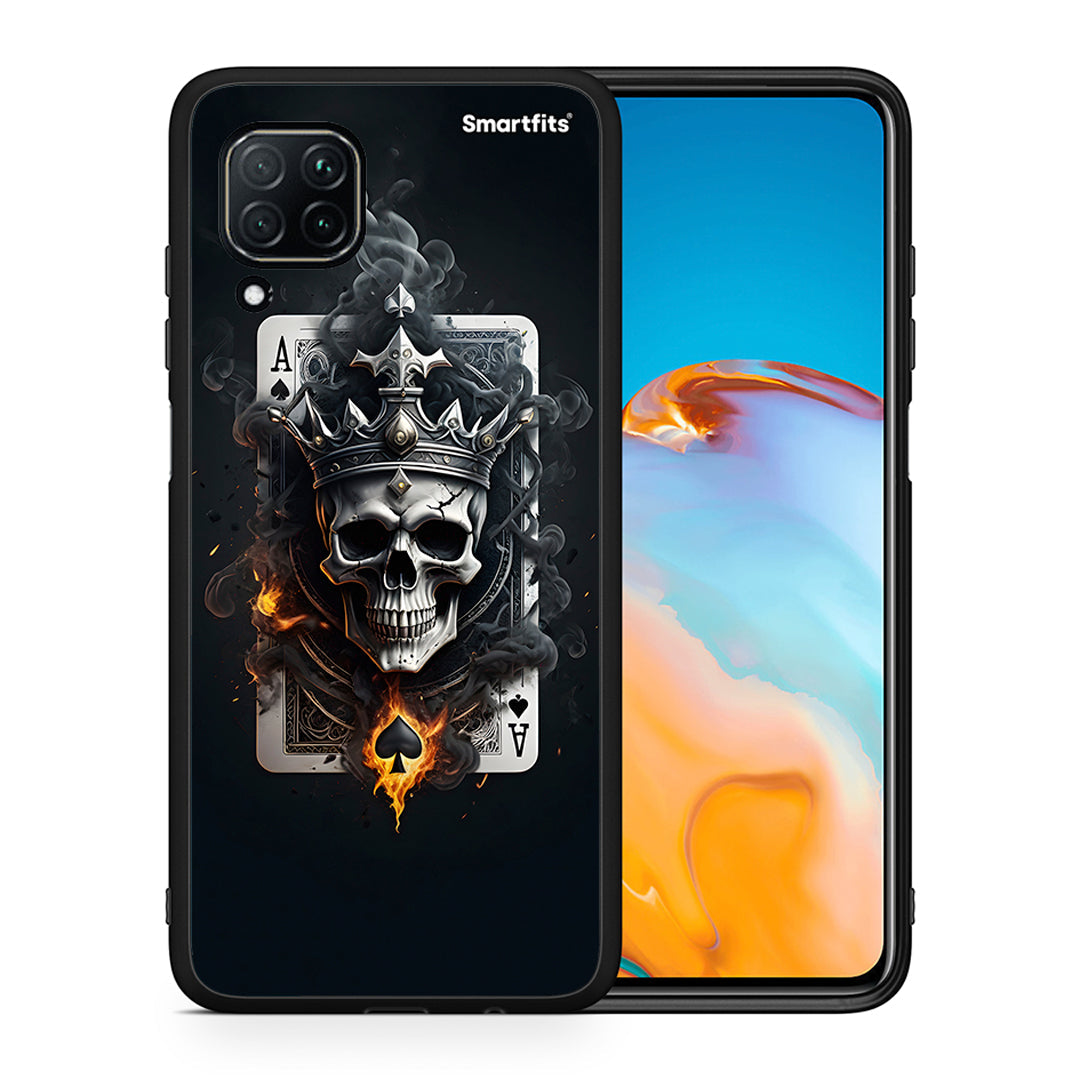 Θήκη Huawei P40 Lite Skull King Ace από τη Smartfits με σχέδιο στο πίσω μέρος και μαύρο περίβλημα | Huawei P40 Lite Skull King Ace case with colorful back and black bezels