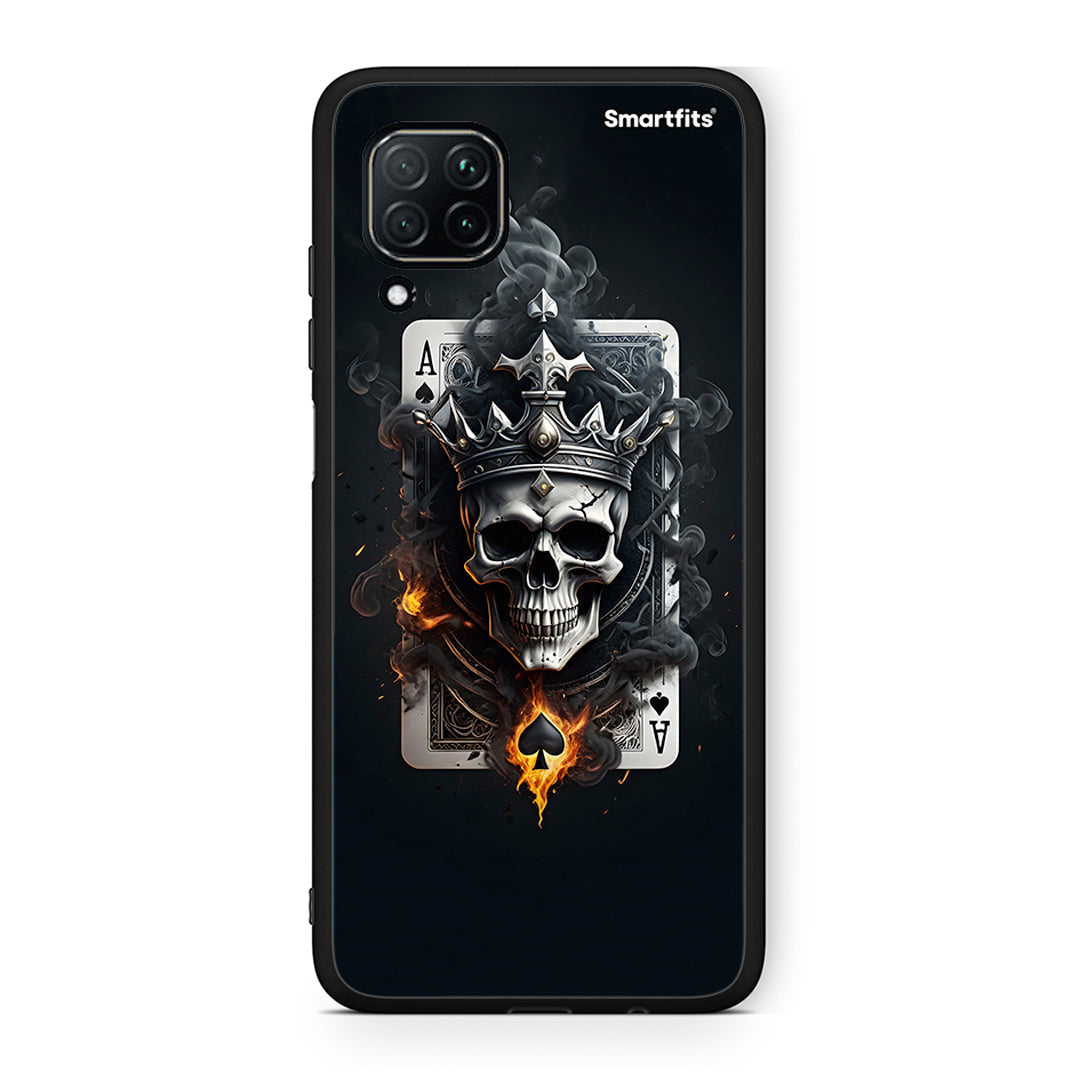 Huawei P40 Lite Skull King Ace θήκη από τη Smartfits με σχέδιο στο πίσω μέρος και μαύρο περίβλημα | Smartphone case with colorful back and black bezels by Smartfits