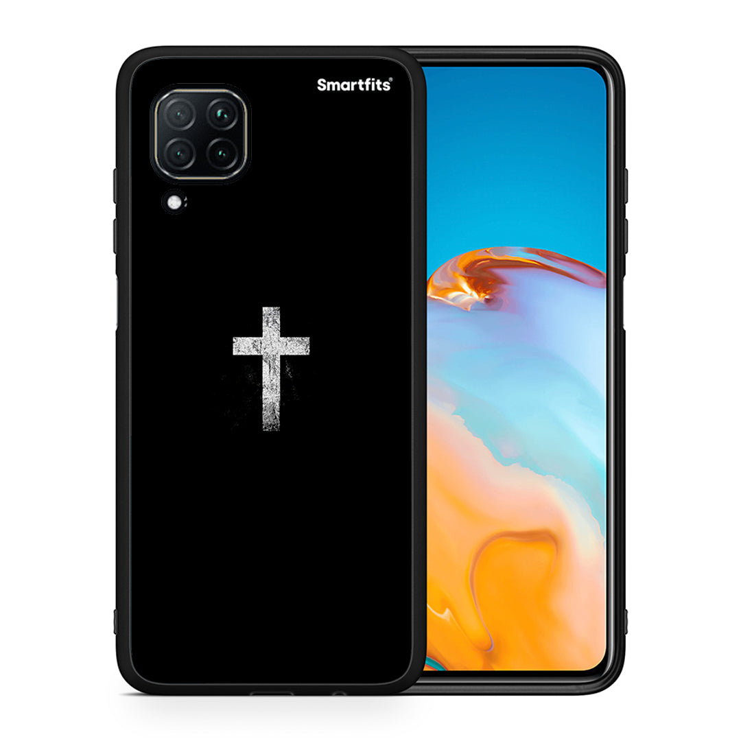 Θήκη Huawei P40 Lite White Cross από τη Smartfits με σχέδιο στο πίσω μέρος και μαύρο περίβλημα | Huawei P40 Lite White Cross case with colorful back and black bezels