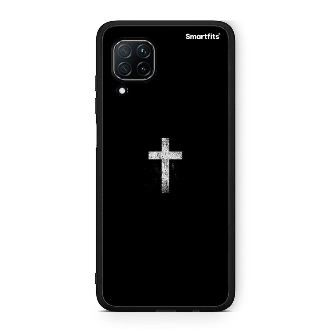 Huawei P40 Lite White Cross θήκη από τη Smartfits με σχέδιο στο πίσω μέρος και μαύρο περίβλημα | Smartphone case with colorful back and black bezels by Smartfits