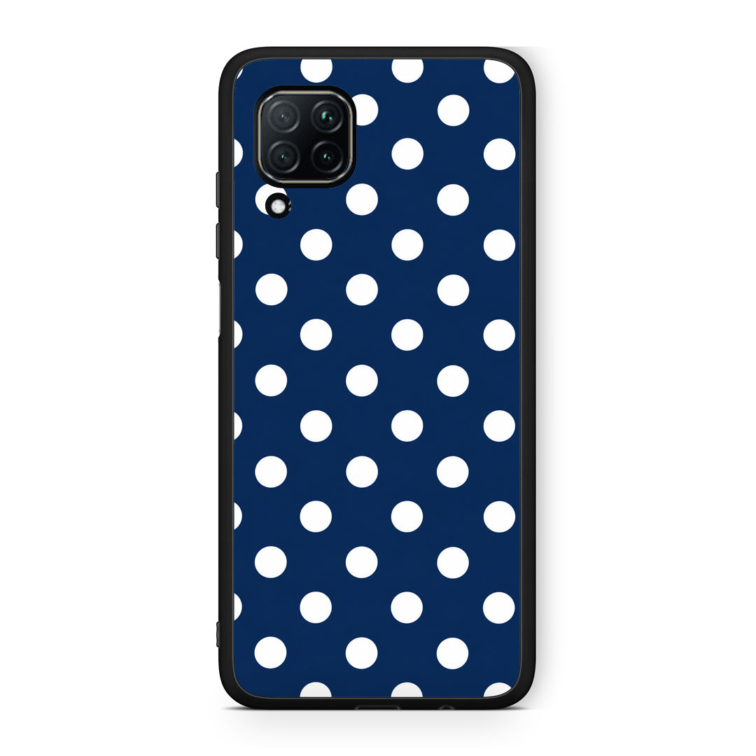 Θήκη Huawei P40 Lite White Large Polka Dots on Navy από τη Smartfits με σχέδιο στο πίσω μέρος και μαύρο περίβλημα | Huawei P40 Lite White Large Polka Dots on Navy case with colorful back and black bezels
