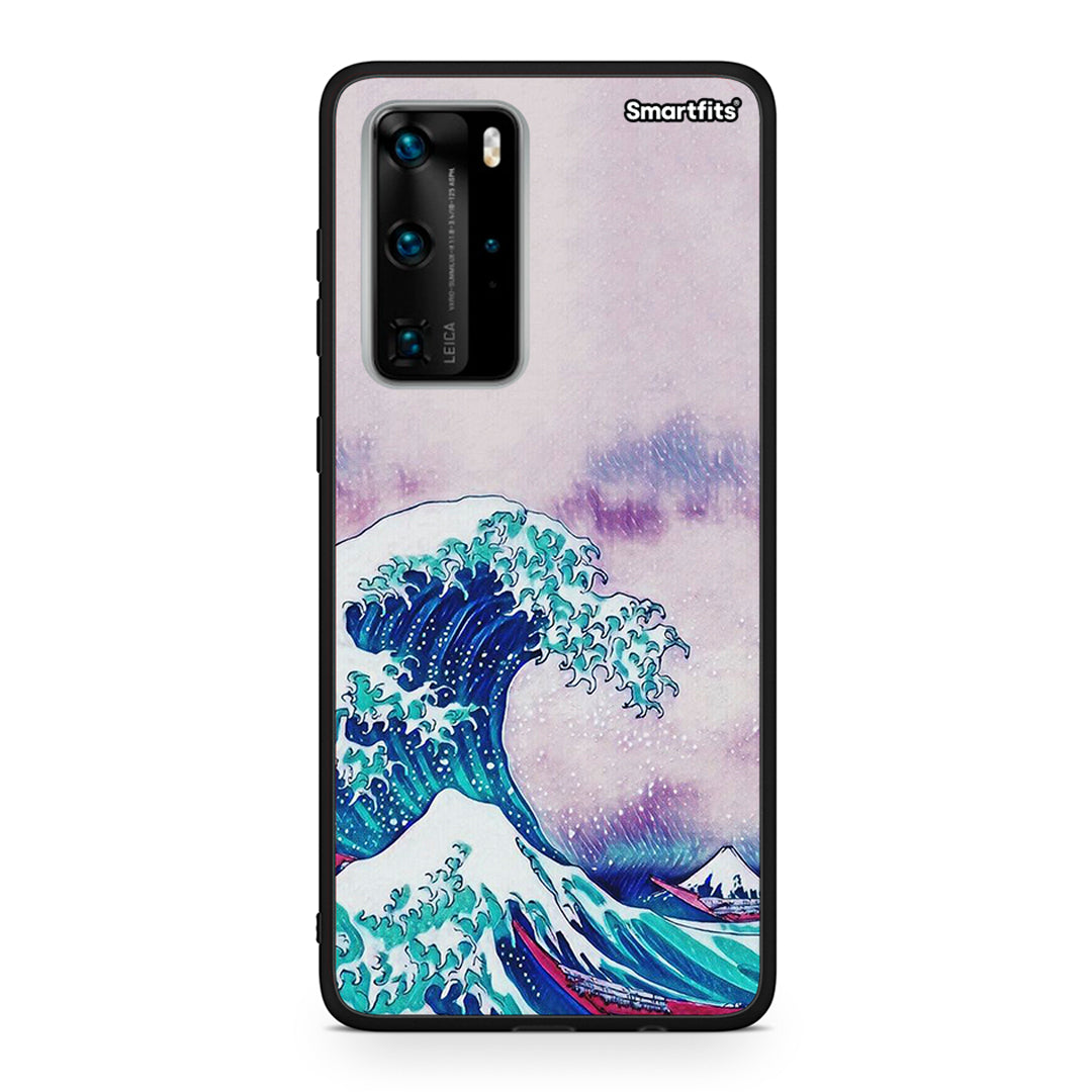 Huawei P40 Pro Blue Waves θήκη από τη Smartfits με σχέδιο στο πίσω μέρος και μαύρο περίβλημα | Smartphone case with colorful back and black bezels by Smartfits