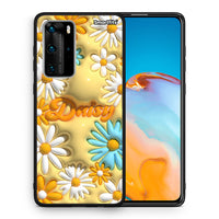 Thumbnail for Θήκη Huawei P40 Pro Bubble Daisies από τη Smartfits με σχέδιο στο πίσω μέρος και μαύρο περίβλημα | Huawei P40 Pro Bubble Daisies case with colorful back and black bezels