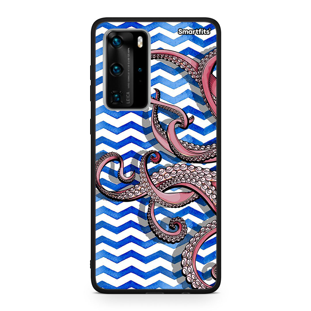 Huawei P40 Pro Chevron Devilfish θήκη από τη Smartfits με σχέδιο στο πίσω μέρος και μαύρο περίβλημα | Smartphone case with colorful back and black bezels by Smartfits