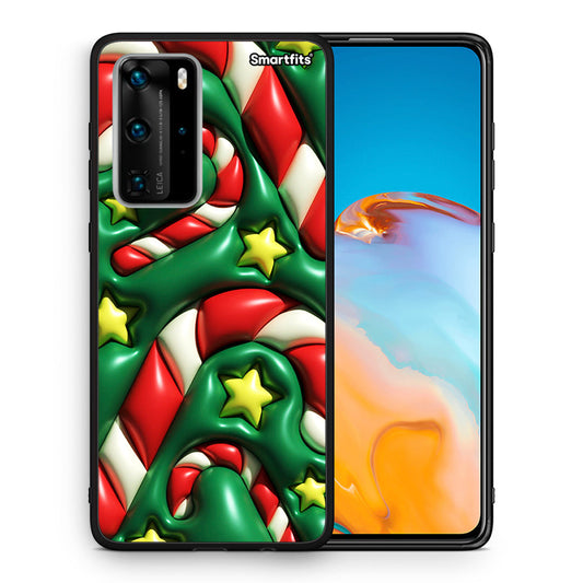 Θήκη Huawei P40 Pro Christmas Bubbles από τη Smartfits με σχέδιο στο πίσω μέρος και μαύρο περίβλημα | Huawei P40 Pro Christmas Bubbles case with colorful back and black bezels