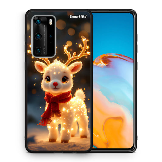 Θήκη Huawei P40 Pro Christmas Cutie από τη Smartfits με σχέδιο στο πίσω μέρος και μαύρο περίβλημα | Huawei P40 Pro Christmas Cutie case with colorful back and black bezels