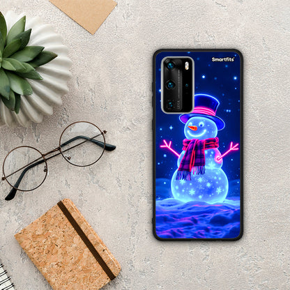 Christmas Neon Snowman - Huawei P40 Pro θήκη