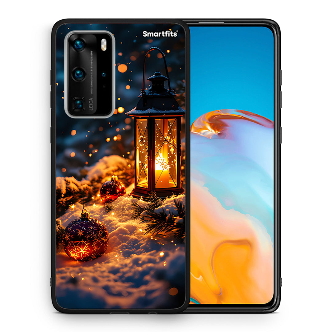 Θήκη Huawei P40 Pro Christmas Ornaments από τη Smartfits με σχέδιο στο πίσω μέρος και μαύρο περίβλημα | Huawei P40 Pro Christmas Ornaments case with colorful back and black bezels