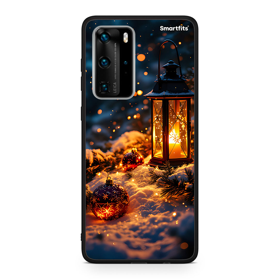 Huawei P40 Pro Christmas Ornaments θήκη από τη Smartfits με σχέδιο στο πίσω μέρος και μαύρο περίβλημα | Smartphone case with colorful back and black bezels by Smartfits
