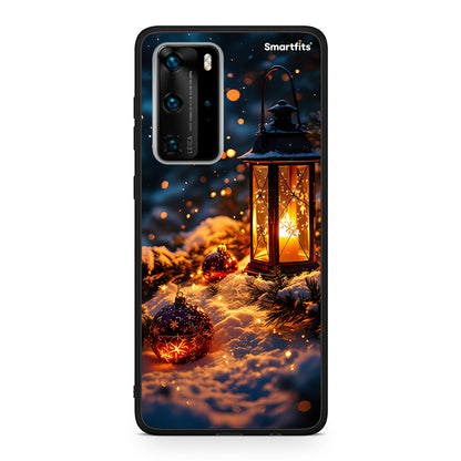 Huawei P40 Pro Christmas Ornaments θήκη από τη Smartfits με σχέδιο στο πίσω μέρος και μαύρο περίβλημα | Smartphone case with colorful back and black bezels by Smartfits