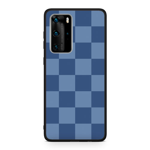 Θήκη Huawei P40 Pro Denim Blue Checkerboard από τη Smartfits με σχέδιο στο πίσω μέρος και μαύρο περίβλημα | Huawei P40 Pro Denim Blue Checkerboard case with colorful back and black bezels