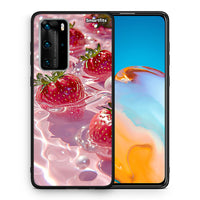 Thumbnail for Θήκη Huawei P40 Pro Juicy Strawberries από τη Smartfits με σχέδιο στο πίσω μέρος και μαύρο περίβλημα | Huawei P40 Pro Juicy Strawberries case with colorful back and black bezels