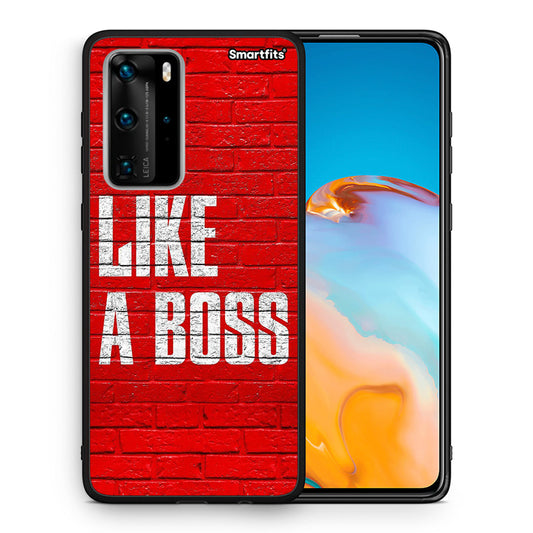 Θήκη Huawei P40 Pro Like A Boss από τη Smartfits με σχέδιο στο πίσω μέρος και μαύρο περίβλημα | Huawei P40 Pro Like A Boss case with colorful back and black bezels