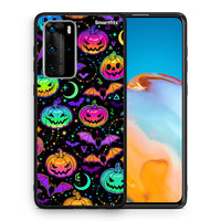 Thumbnail for Θήκη Huawei P40 Pro Neon Halloween από τη Smartfits με σχέδιο στο πίσω μέρος και μαύρο περίβλημα | Huawei P40 Pro Neon Halloween case with colorful back and black bezels