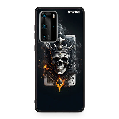 Huawei P40 Pro Skull King Ace θήκη από τη Smartfits με σχέδιο στο πίσω μέρος και μαύρο περίβλημα | Smartphone case with colorful back and black bezels by Smartfits