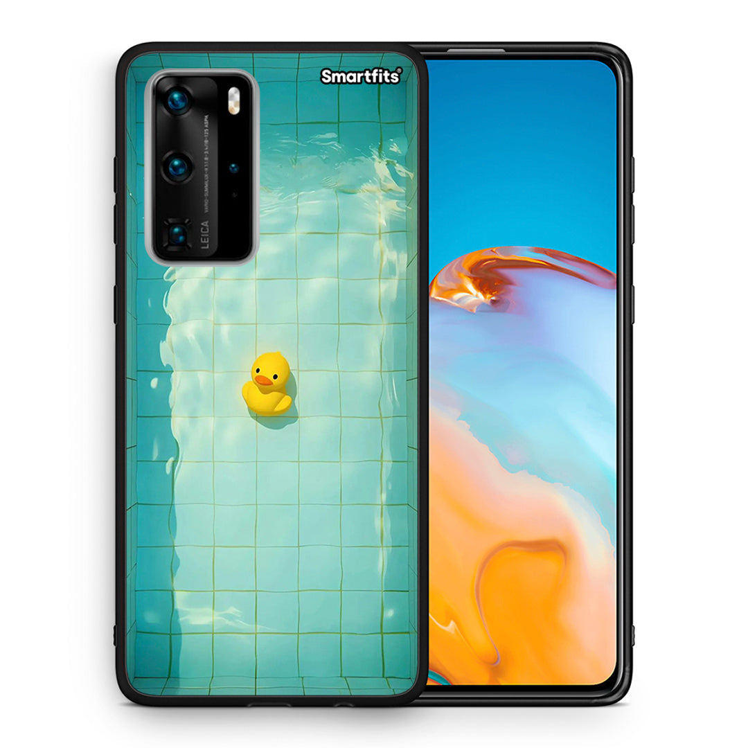 Θήκη Huawei P40 Pro Yellow Duck από τη Smartfits με σχέδιο στο πίσω μέρος και μαύρο περίβλημα | Huawei P40 Pro Yellow Duck case with colorful back and black bezels