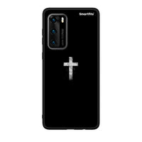 Thumbnail for Huawei P40 White Cross θήκη από τη Smartfits με σχέδιο στο πίσω μέρος και μαύρο περίβλημα | Smartphone case with colorful back and black bezels by Smartfits