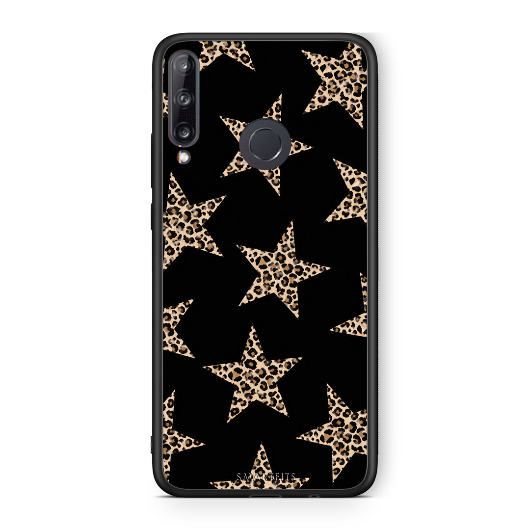 Θήκη Huawei P40 Lite E Leopard Stars on Black από τη Smartfits με σχέδιο στο πίσω μέρος και μαύρο περίβλημα | Huawei P40 Lite E Leopard Stars on Black case with colorful back and black bezels