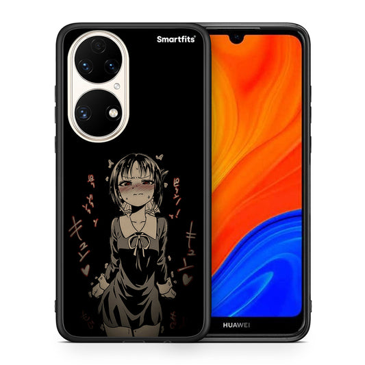 Θήκη Huawei P50 Anime Girl από τη Smartfits με σχέδιο στο πίσω μέρος και μαύρο περίβλημα | Huawei P50 Anime Girl case with colorful back and black bezels