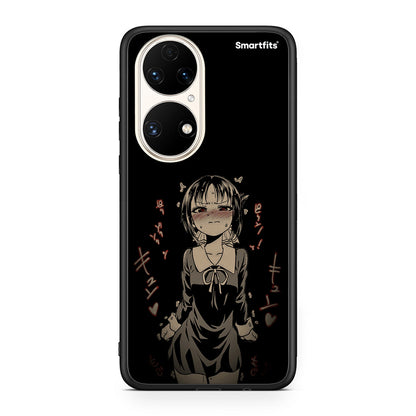 Huawei P50 Anime Girl θήκη από τη Smartfits με σχέδιο στο πίσω μέρος και μαύρο περίβλημα | Smartphone case with colorful back and black bezels by Smartfits
