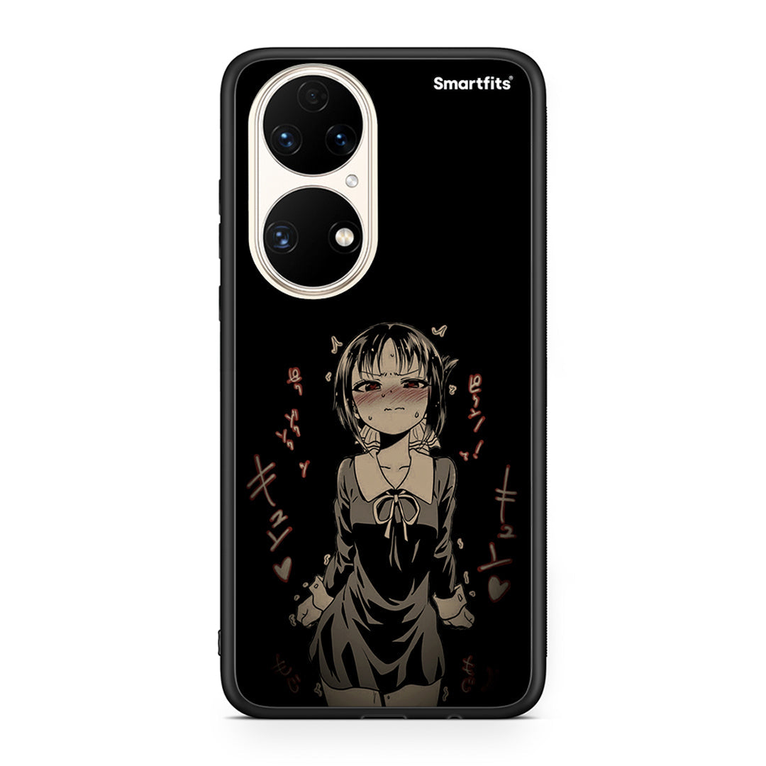 Huawei P50 Anime Girl θήκη από τη Smartfits με σχέδιο στο πίσω μέρος και μαύρο περίβλημα | Smartphone case with colorful back and black bezels by Smartfits