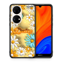 Thumbnail for Θήκη Huawei P50 Bubble Daisies από τη Smartfits με σχέδιο στο πίσω μέρος και μαύρο περίβλημα | Huawei P50 Bubble Daisies case with colorful back and black bezels