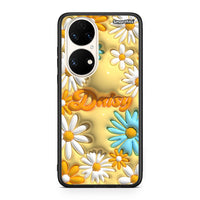 Thumbnail for Huawei P50 Bubble Daisies θήκη από τη Smartfits με σχέδιο στο πίσω μέρος και μαύρο περίβλημα | Smartphone case with colorful back and black bezels by Smartfits