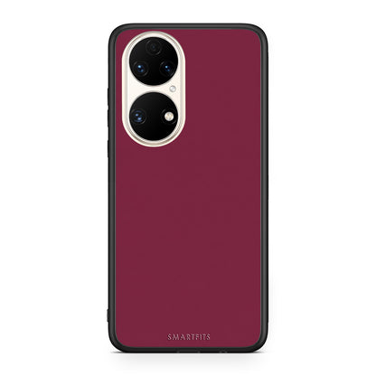 Θήκη Huawei P50 Burgundy από τη Smartfits με σχέδιο στο πίσω μέρος και μαύρο περίβλημα | Huawei P50 Burgundy case with colorful back and black bezels