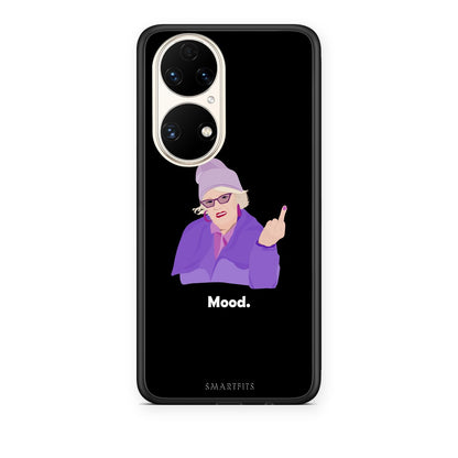 Θήκη Huawei P50 Grandma Mood Black από τη Smartfits με σχέδιο στο πίσω μέρος και μαύρο περίβλημα | Huawei P50 Grandma Mood Black case with colorful back and black bezels