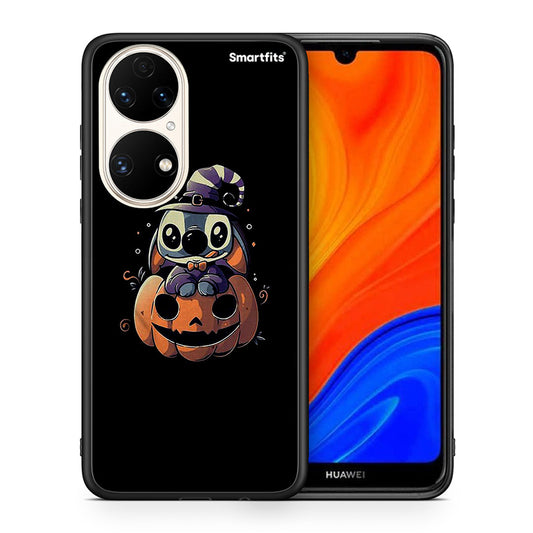 Θήκη Huawei P50 Halloween Stitch από τη Smartfits με σχέδιο στο πίσω μέρος και μαύρο περίβλημα | Huawei P50 Halloween Stitch case with colorful back and black bezels