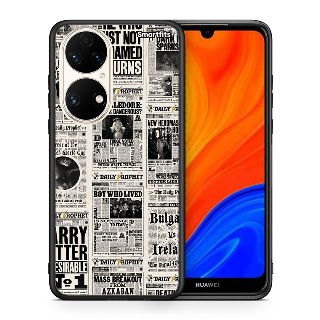 Θήκη Huawei P50 Harry Paper από τη Smartfits με σχέδιο στο πίσω μέρος και μαύρο περίβλημα | Huawei P50 Harry Paper case with colorful back and black bezels