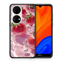 Thumbnail for Θήκη Huawei P50 Juicy Strawberries από τη Smartfits με σχέδιο στο πίσω μέρος και μαύρο περίβλημα | Huawei P50 Juicy Strawberries case with colorful back and black bezels