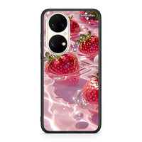 Thumbnail for Huawei P50 Juicy Strawberries θήκη από τη Smartfits με σχέδιο στο πίσω μέρος και μαύρο περίβλημα | Smartphone case with colorful back and black bezels by Smartfits