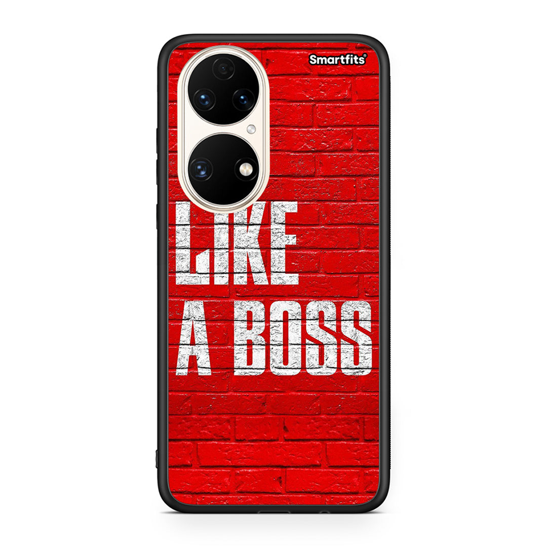 Huawei P50 Like A Boss θήκη από τη Smartfits με σχέδιο στο πίσω μέρος και μαύρο περίβλημα | Smartphone case with colorful back and black bezels by Smartfits