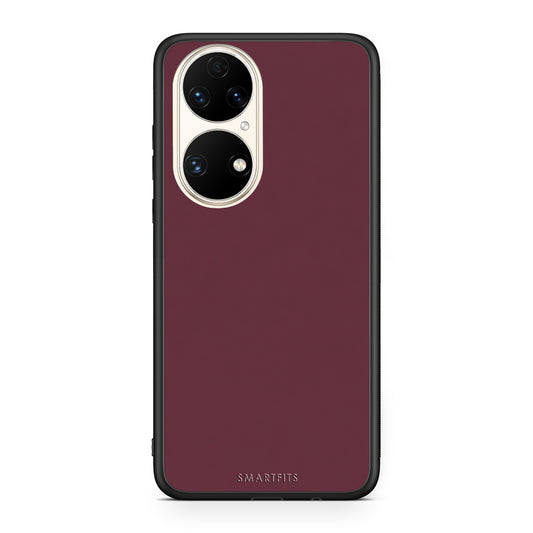 Θήκη Huawei P50 Muted Burgundy από τη Smartfits με σχέδιο στο πίσω μέρος και μαύρο περίβλημα | Huawei P50 Muted Burgundy case with colorful back and black bezels
