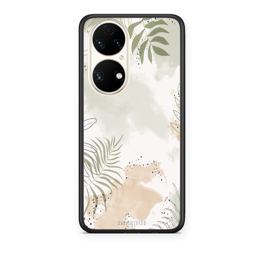 Θήκη Huawei P50 Nude Plants από τη Smartfits με σχέδιο στο πίσω μέρος και μαύρο περίβλημα | Huawei P50 Nude Plants case with colorful back and black bezels