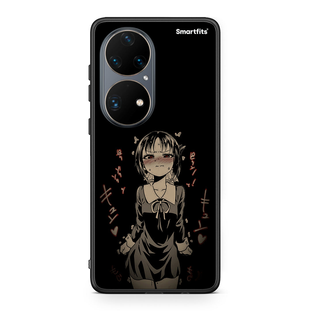 Huawei P50 Pro Anime Girl θήκη από τη Smartfits με σχέδιο στο πίσω μέρος και μαύρο περίβλημα | Smartphone case with colorful back and black bezels by Smartfits