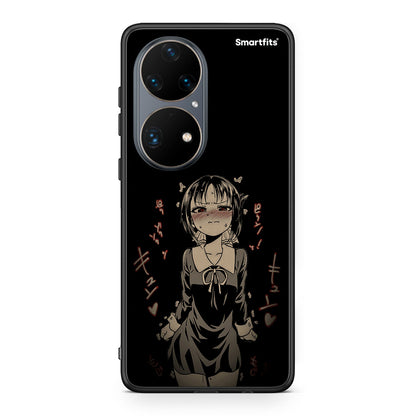 Huawei P50 Pro Anime Girl θήκη από τη Smartfits με σχέδιο στο πίσω μέρος και μαύρο περίβλημα | Smartphone case with colorful back and black bezels by Smartfits