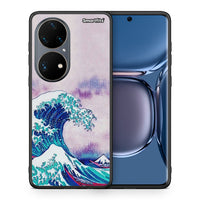 Thumbnail for Θήκη Huawei P50 Pro Blue Waves από τη Smartfits με σχέδιο στο πίσω μέρος και μαύρο περίβλημα | Huawei P50 Pro Blue Waves case with colorful back and black bezels