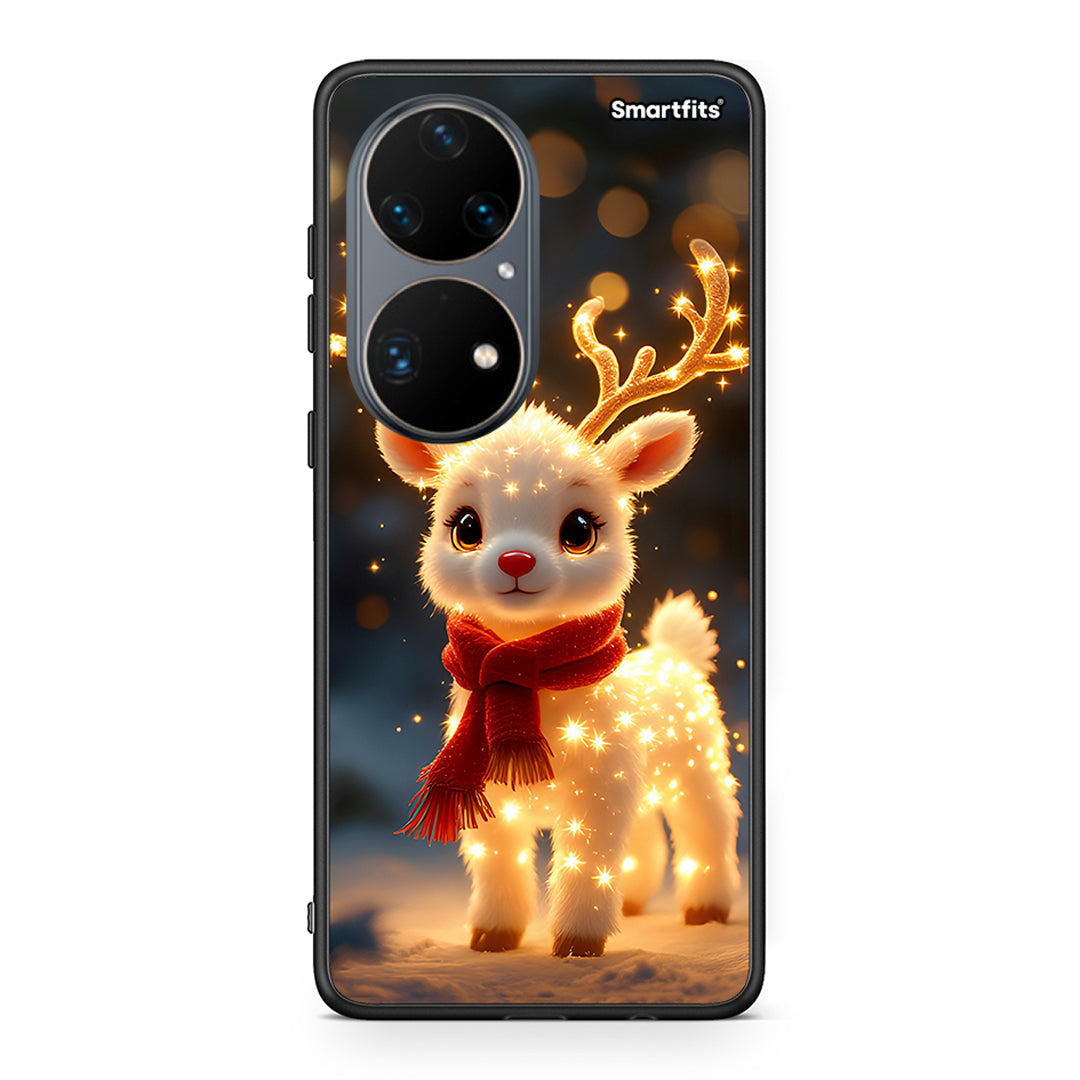 Huawei P50 Pro Christmas Cutie θήκη από τη Smartfits με σχέδιο στο πίσω μέρος και μαύρο περίβλημα | Smartphone case with colorful back and black bezels by Smartfits