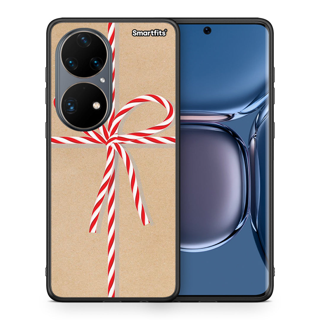 Θήκη Huawei P50 Pro Christmas Gift από τη Smartfits με σχέδιο στο πίσω μέρος και μαύρο περίβλημα | Huawei P50 Pro Christmas Gift case with colorful back and black bezels